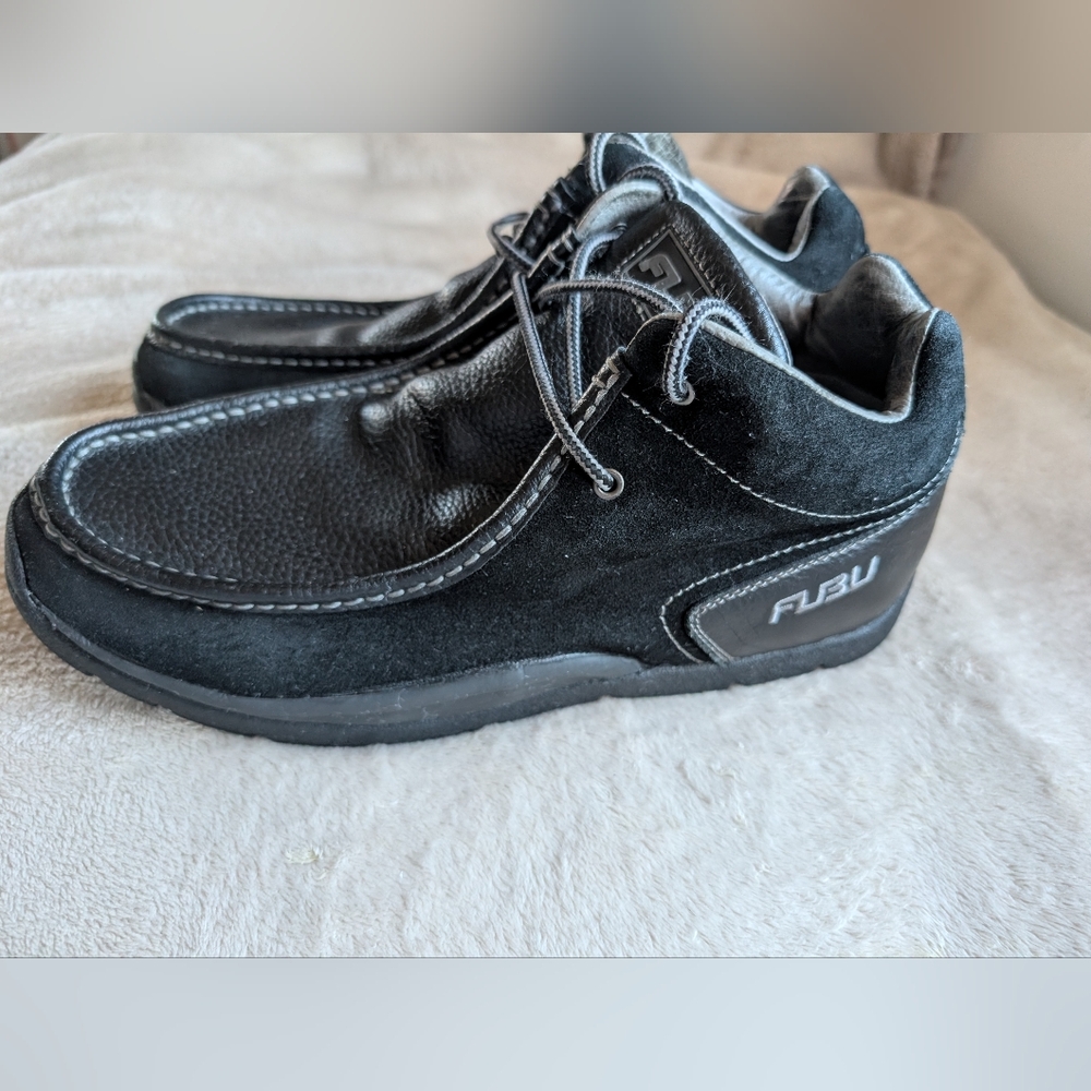 FUBU Men’s Black Suede & Leather Casual Chukka Shoes - Picture 7 of 8